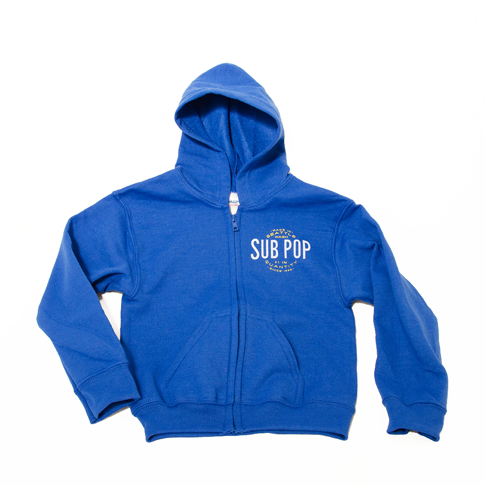 Sub Pop Youth Zip Hoodie Sweatshirt MIS Royal Blue Sub Pop Mega Mart